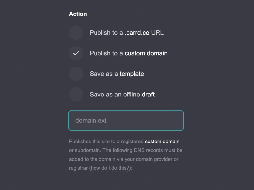 Carrd Custom Domain