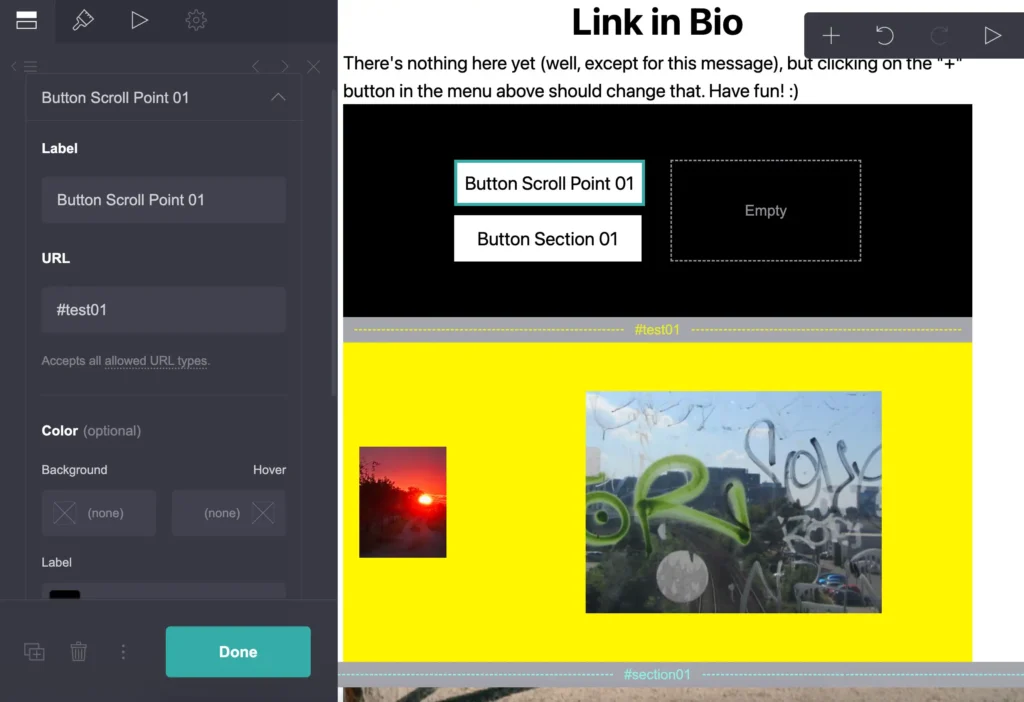 How to Link a Button to a Section in Carrd