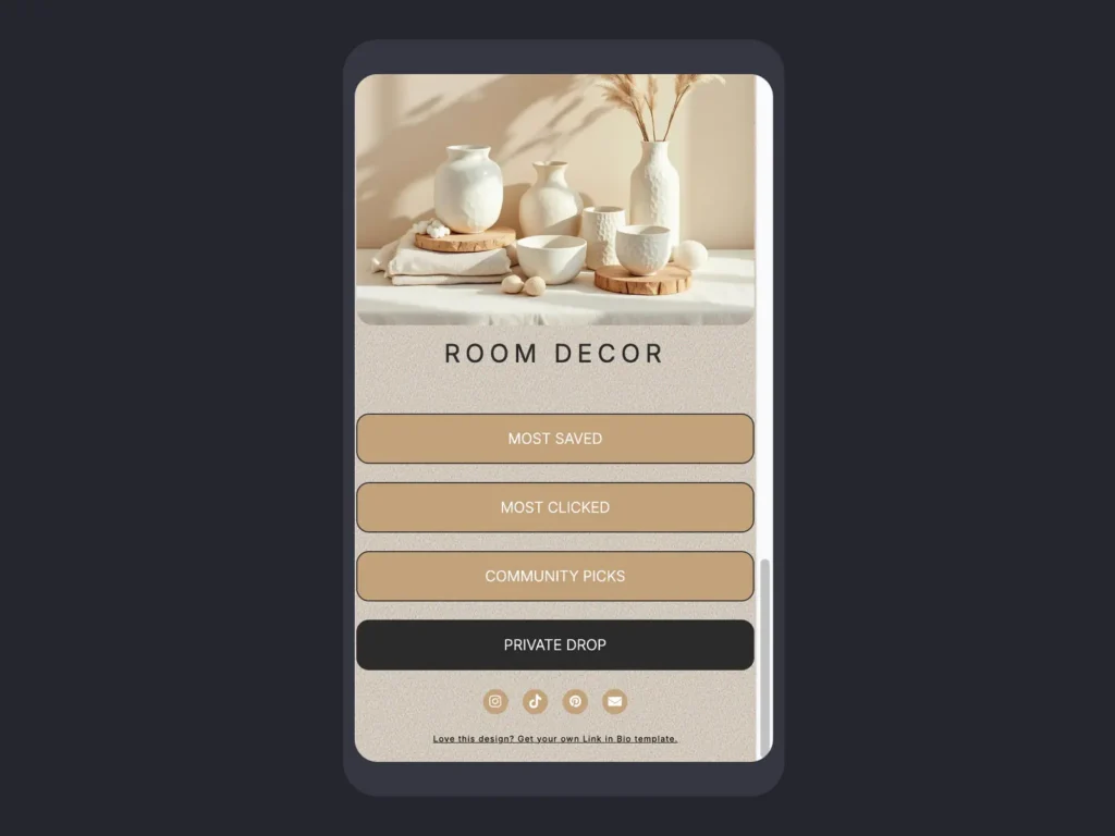 Link in Bio Storefront – Creator Shop Carrd Template Mobile
