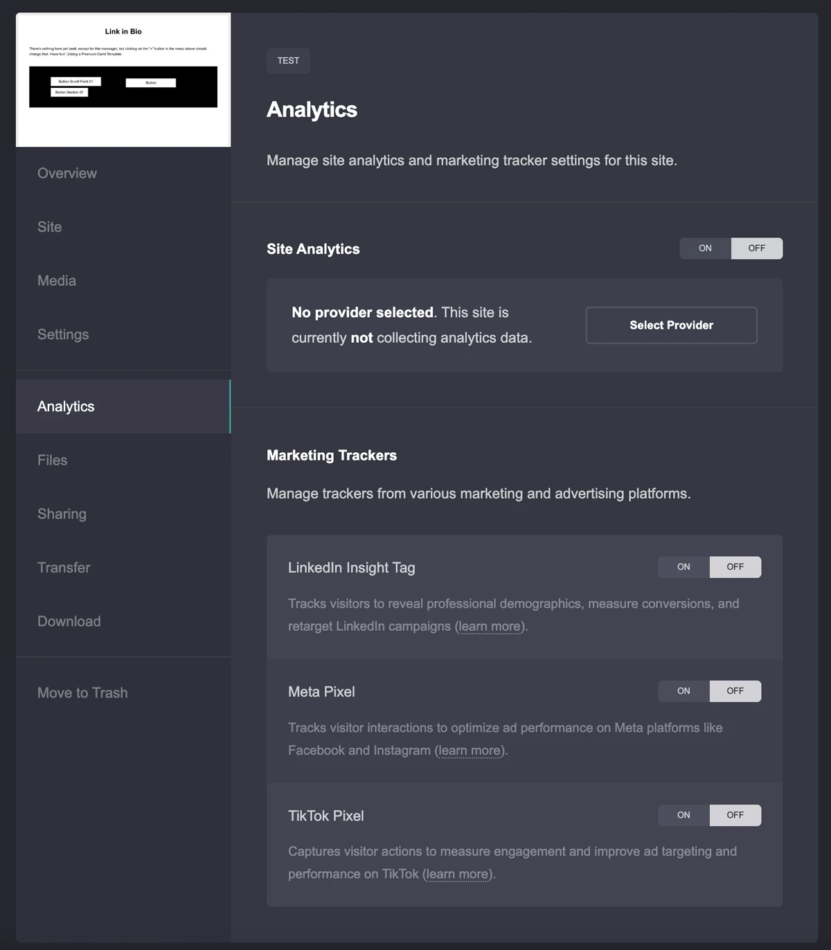 Carrd Google Analytics