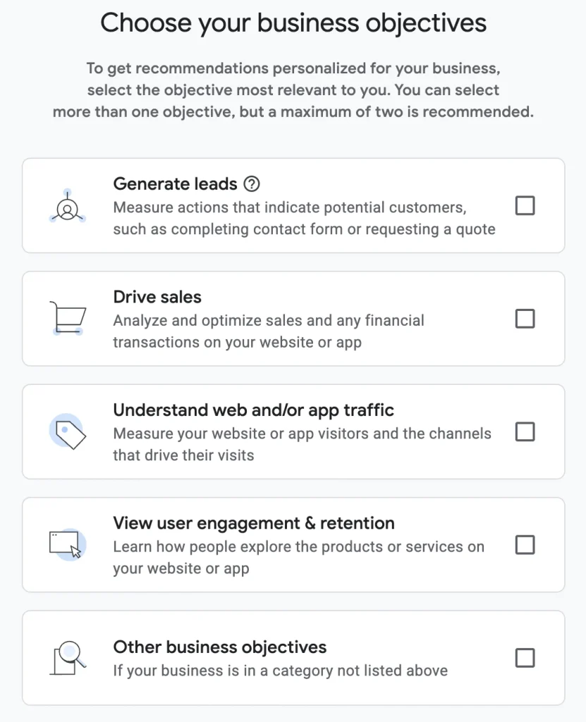 GA - Business Objectives