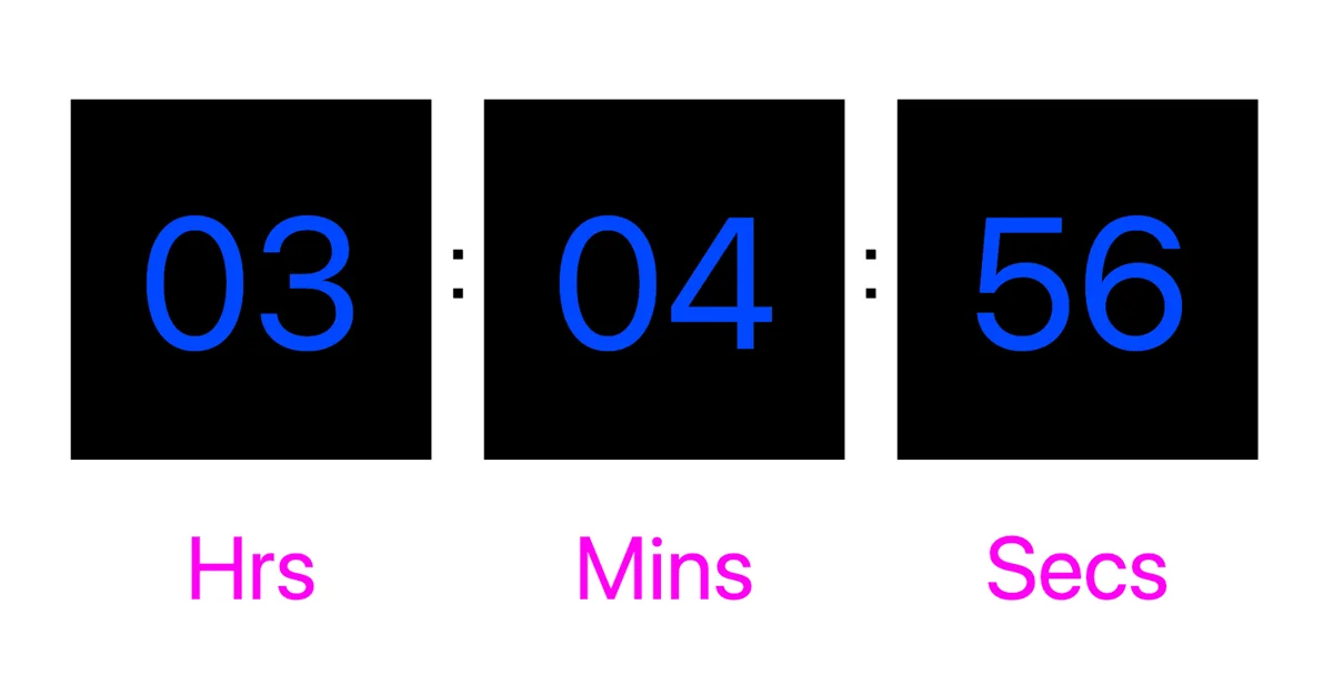 Carrd Timer Digits Design – Rectangle Shape Solid Style
