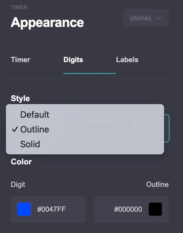 Carrd Timer – Appearance