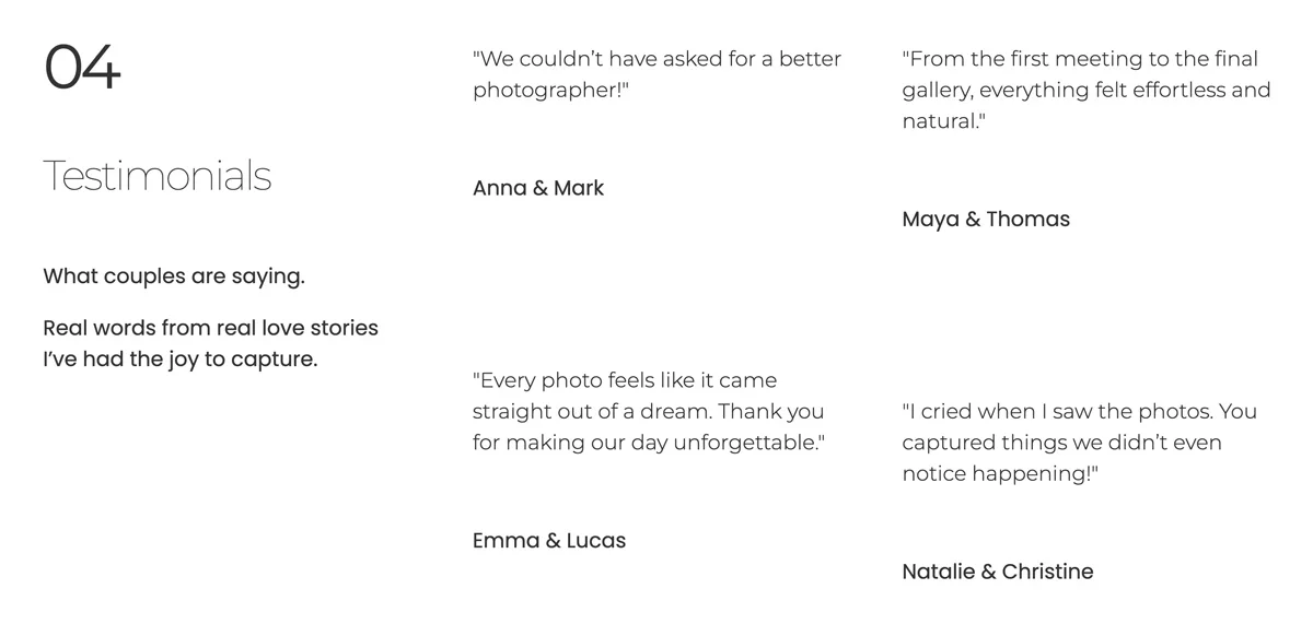 Website Elements - Testimonials