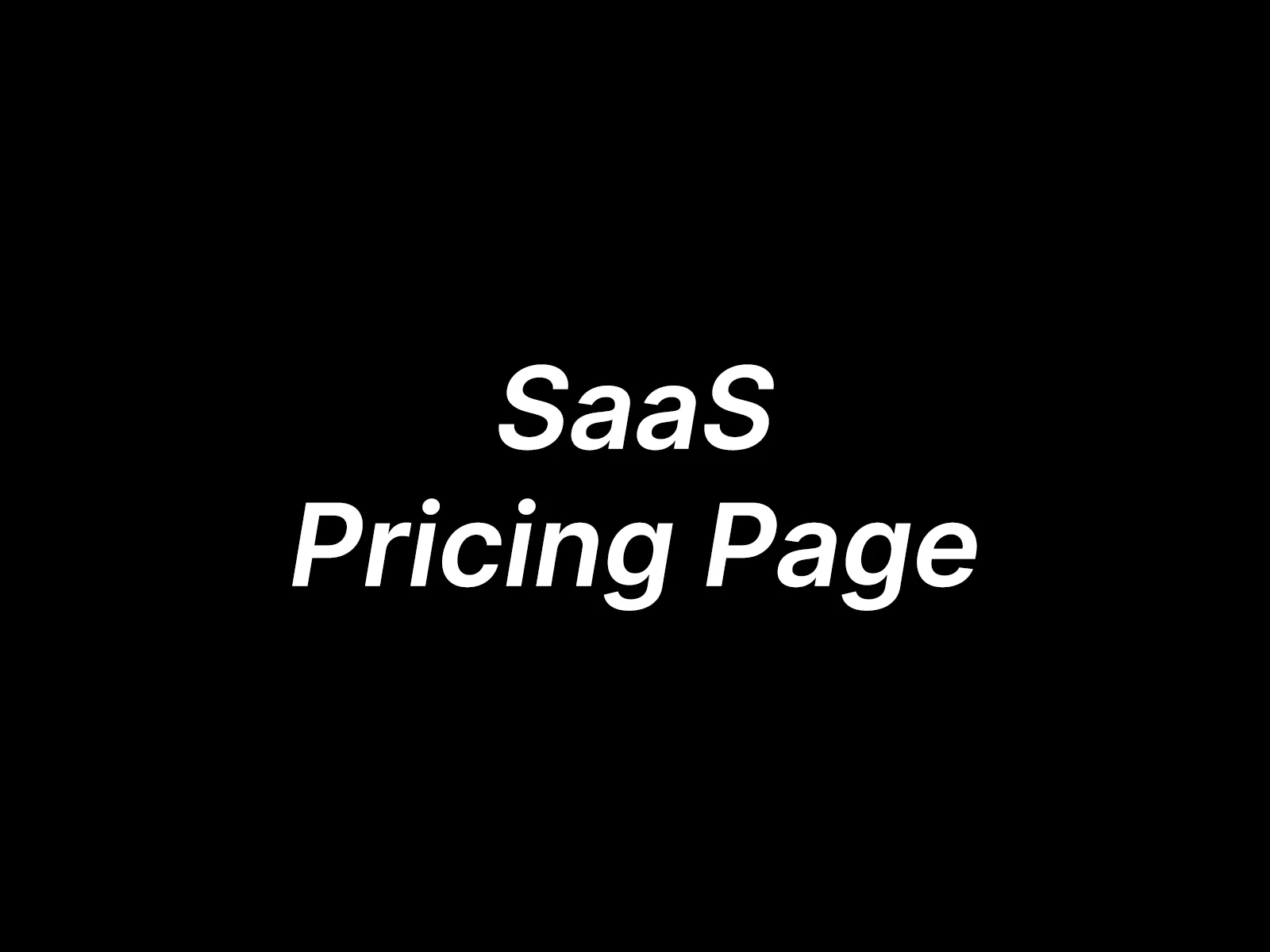 SaaS Pricing Page